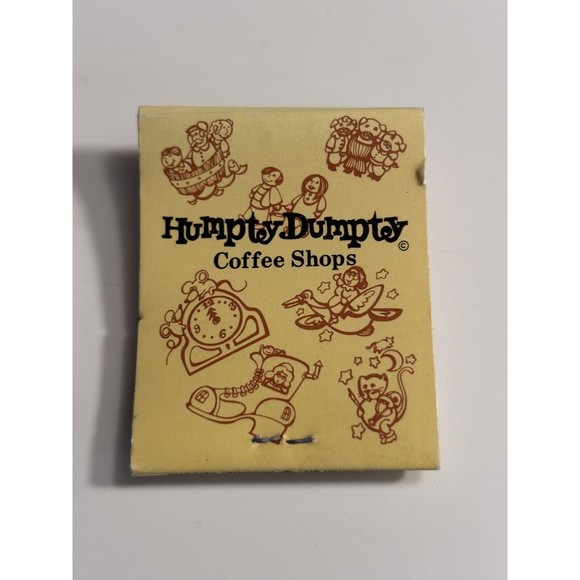 Humpty Dumpty Coffee Shops Restaurant Matchbook Empty Vintage 70s Arizona Nevada - Picture 2 of 3